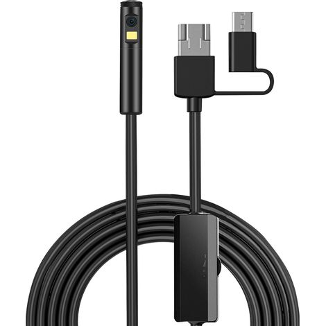 3-in-1-Industrie-Endoskopkamera, Typ-C-/Android-/USB-Schnittstelle, 9 einstellbare LEDs, 8-mm-Objektiv, 1960 x 1080 Pixel Auflösung (1/5)