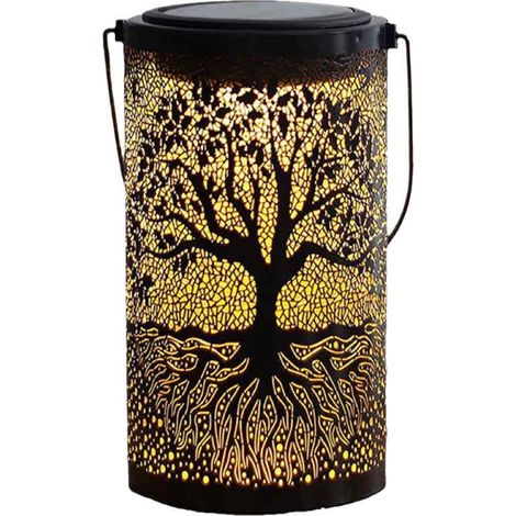 Lampes solaires d'extérieur, lanternes solaires LED étanches, lanternes suspendues, décoration lumineuse solaire LED en métal pour l'extérieur, veilleuse pour jardin, allée. (1/5)