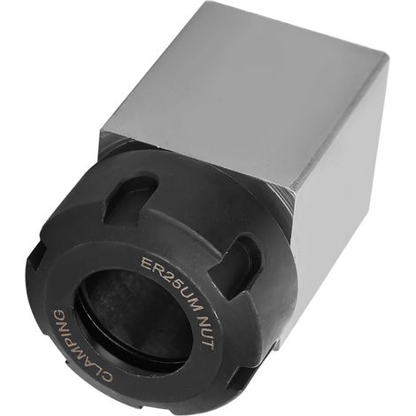 Bloc Porte-Pince Carré ER-25 Acier Outil Trempé Argent Noir 6.9x3.5x3.5cm pour Tour CNC et Machine Gravure Réf 3900-5123 1 Pièce (1/5)