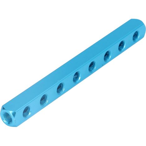 Collecteur pneumatique en aluminium, bloc de distribution d'air pour équipements d'automatisation AL-8 (1/5)