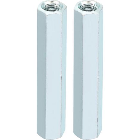 2 écrous à douille hexagonaux M8  66 pour tige longue, fixations filetées à entretoise