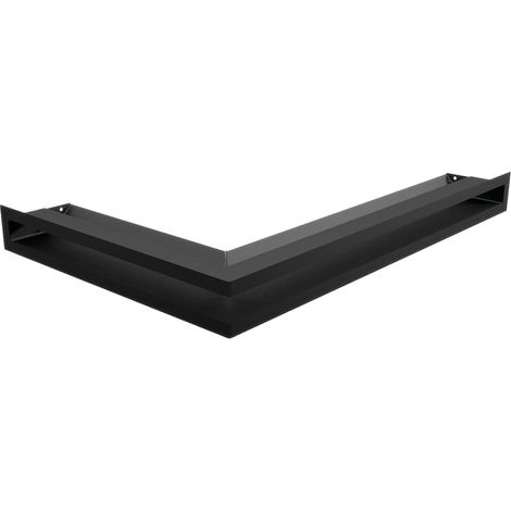 KRATKI Griglia di aerazione Luft per caminetti Griglia angolare destra con presa d'aria coperta 45 gradi Acciaio verniciato a polvere 40x60x6cm Nero (1/5)