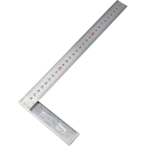 Règle carrée en acier inoxydable en forme de L, 300 mm en métal à angle droit de 90 degrés pour ingénieurs, artisans du bois (1/5)