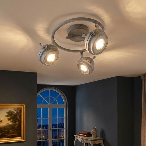 Lampada da soffitto a LED, lampada da soggiorno orientabile, grigio, metallo, D 34 cm (1/5)