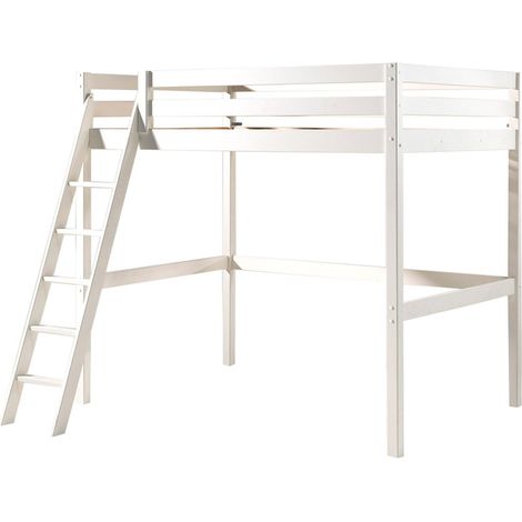 Cama Alta 140x200 con Somier Vipack Pino - Blanco