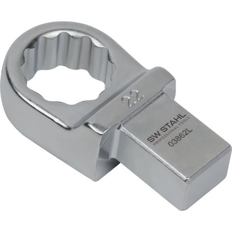 SW-Stahl 03862L Einsteck-Ringschlüssel 22 mm I Einsteckvierkant 14 x 18 mm I Einsteckringschlüssel SW 22mm