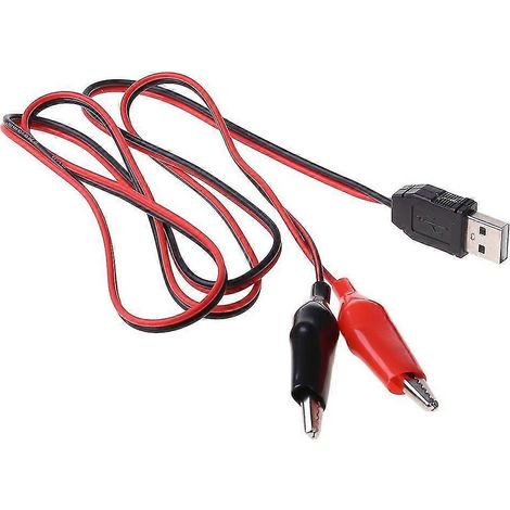 Pinces crocodiles en cuivre avec fil et connecteur USB mâle, cordons de test pour pinces crocodiles. (1/5)