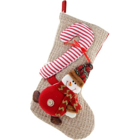 Paquet Présent de Noël Chaussette Tricotée pour Garçon et Filles, Décorations Suspendues Festives Cordon, pour Fêtes et Présents de Noël (1/5)
