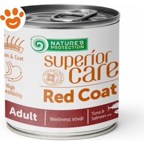 Natures Protection Dog Superior Care Red Coat All Breeds Tonno e Salmone - Lattina 140 Gr -