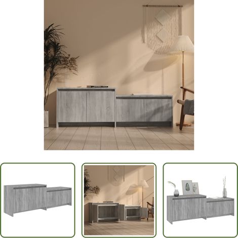 vidaXL Holzschrank -  TV-Schrank Grau Sonoma 146,5x35x50 cm Holzwerkstoff (1/5)