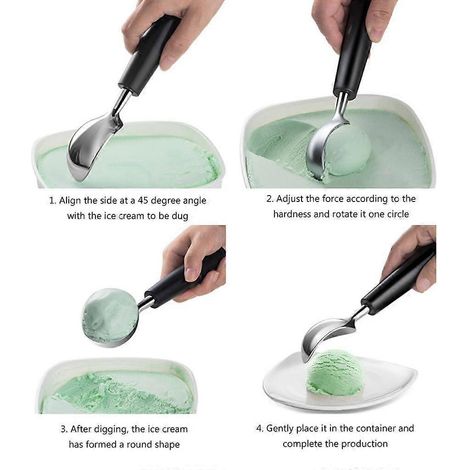 Cuillère en aluminium antiadhésive pour desserts glacés - Cuillère à glace pratique en métal (1/4)