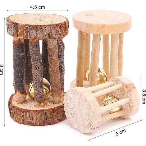 Wooden Hamster Mouse Chinchilla Rabbit Gerbil Guinea Pig Chew Toys (1/4)