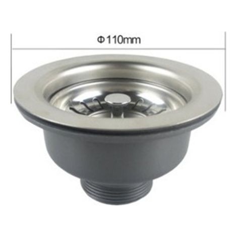 Bonde d'évier en Acier Inoxydable 304 - Bonde à Panier de vidange - 1 1/2", Ø 114 mm/Ø 110 mm/Ø 85 mm (diamètre 110 mm) (1/2)