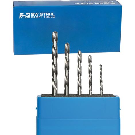 SW-Stahl 80505L Linksbohrersatz 5-teilig DIN 338 3-4-5-6-7 mm (1/2)