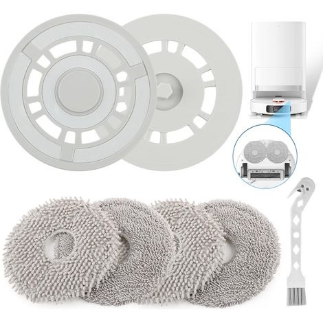 4Pcs Vadrouille pour Xiaomi X20+/ Dreame L10S Pro Gen 2/ L10 Ultra/ L10S Pro/ L10S Ultra/ L10 Prime/ X20 Pro Chiffon de Nettoyage avec 2 Support de Chiffon Aspirateur Accessoires (1/5)