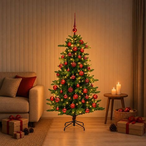 vidaXL Artificial Christmas Tree with Bauble 120 cm 150 LEDs (1/5)
