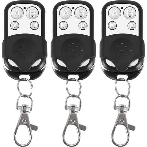 Lot de 3 télécommandes universelles pour Portail Automatique fréquence 433,92 MHz Code Fixe, 4 Boutons pour contrôler jusqu'à 4 Portes (1/5)