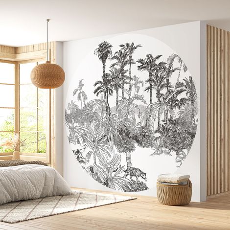 Papier peint rond / cercle - Forêt Tropicale - Diamètre 50 cm (1/4)