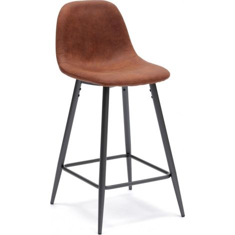 Sgabello de similpelle Brigitte STS (2 unidades) - Marrón y Antracita - 42cm x 52cm x 93cm (1/3)