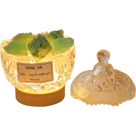 Kristall-Salzlampe, 100 cm, aus orange/rosa/violettem Glas, 750 g – Luftreiniger und Aromatherapie