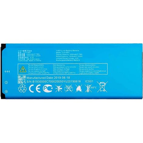 Batterie Li-ion 3,85 V 2000 mAh pour Alcatel 1 (Référence : TLi019D7) (sans logo) (1/3)