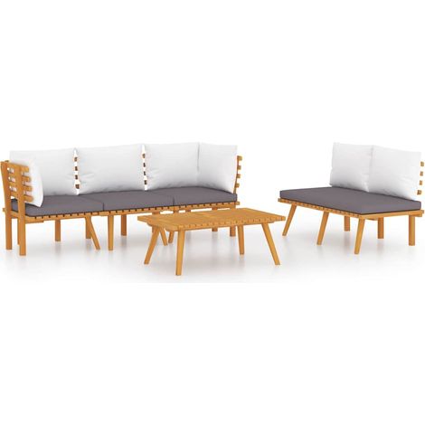 Maison Exclusive - Set Divani da Giardino 5 pz con Cuscini in Massello di Acacia (1/5)