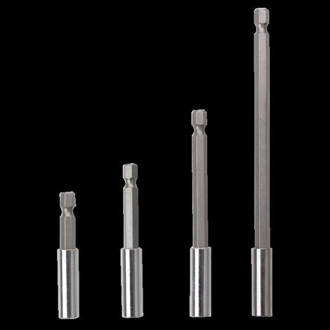 Lntyq 4Pcs 1/4" Porte Embouts Magnétique Extension Porte Embout Visseuse de Tige Hexagonale 60mm 75mm 100mm 150mm Rallonge Embout Visseuse (1/5)