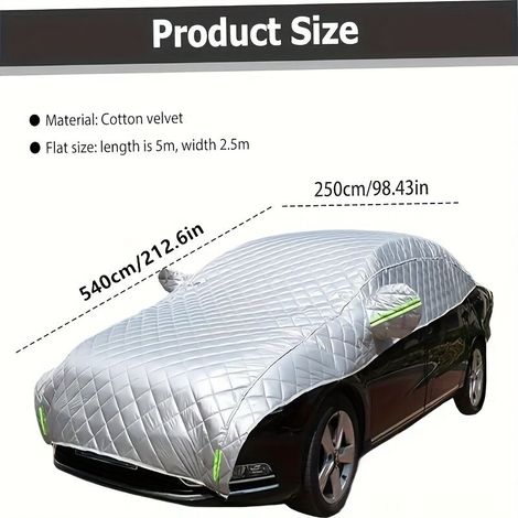 Housse de Pare-Brise Anti-Neige pour Voiture – Protection Hivernale Multicouche en Tissu Oxford Argenté, Résistante à la Chaleur, aux Rayures et aux Intempéries, Adaptée aux Berlines et SUV (1/4)