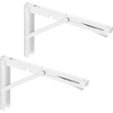 1 Paar Schwerlast-Klappkonsolen 300 x 175 mm weiß Tragkraft bis 150 kg (1/2)
