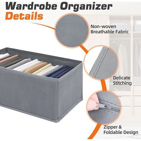 Organisateur Tiroir, de Bureau Maquillage, Boite Rangement Vetement Cuisine, Gris Classique (1/3)