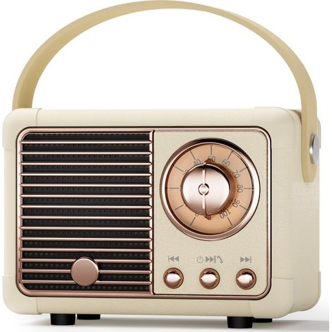 Enceinte Bluetooth Portable, Mini Enceinte Bluetooth Vintage, Port Clé USB/AUX/TF Carte, Decoration Chambre Deco Chambre Ado Fille (1/5)