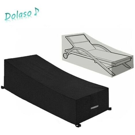 PA Promotion Housse de Protection , Imperméable, Coupe-Vent, Anti-UV, Tissu Oxford 210D Housse de Protection Bain de Soleil, Transat (210x75x40/80cm) – Noir, (1/3)