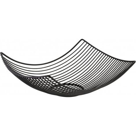 Elegante frutero, ensaladera de metal, Axentia, negro, 31x23 cm (1/3)