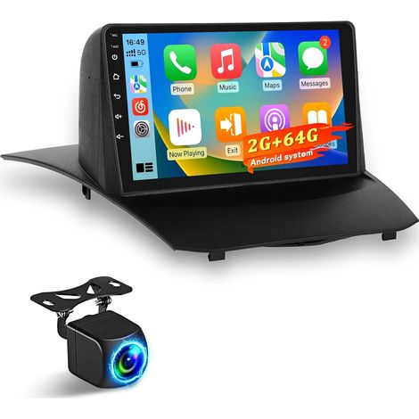 Autoradio Android pour Fiesta 2009-2017: 2GB+64GB Écran Tactile IPS 9 Pouces 1280x720P pour Fiesta avec sans Fil CarPlay Android Auto, GPS, WiFi, Bluetooth 5.0, Écran Partagé + Caméra de Recul (1/5)