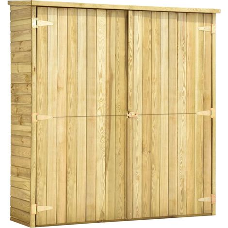 Casetta da giardino casetta ripostiglio casetta da esterno casetta per attrezzi robusta 163 x 50 x 171 cm Legno di pino impregnato marrone 020022405