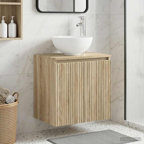vidaXL Mobile Lavabo da Parete Rovere Sonoma 49,5 x 35 x 63 cm (1/5)