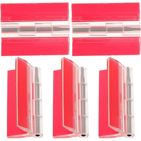 Charnières de porte pliante 5 pcs en acrylique durable autocollantes, adaptées aux planches de meubles, utilisation robuste en bricolage (1/5)