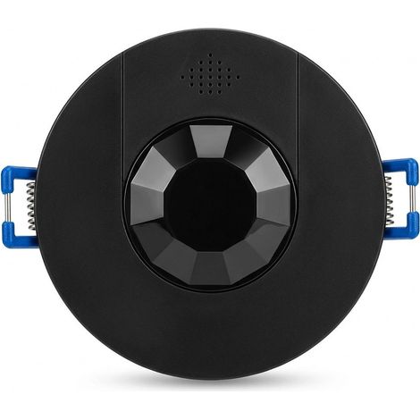 Détecteur de mouvement encastrable noir 360 degree IP20 – réglages en façade (1/5)
