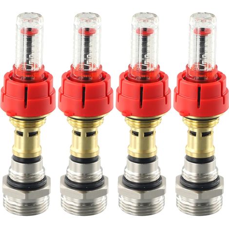CSPARKV 4 piezas, caudalímetro para colector de calefacción por suelo radiante, controlador de caudal DN25, caudales de 0 a 5 l/min (1/5)