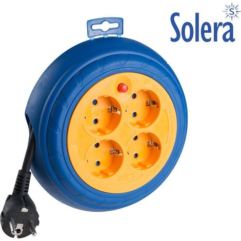 Kabeltrommel mit 4 T/TL-Buchsen, 3 m, 3 x 1,5 mm Kabel Solera 7429
