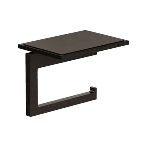 Support de papier toilette VELA C avec plateau en métal brossé (1/2)