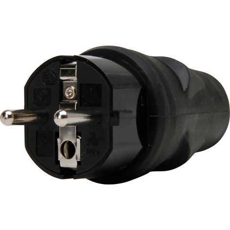 Fiche Mâle 2p+t 16a Noire Connectivité Sécurisée Intérieure - Kopp