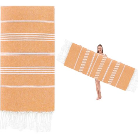 1 Serviette de plage, 100% coton, anti-sable, légère, séchage rapide, voyage, piscine, camping (1/5)