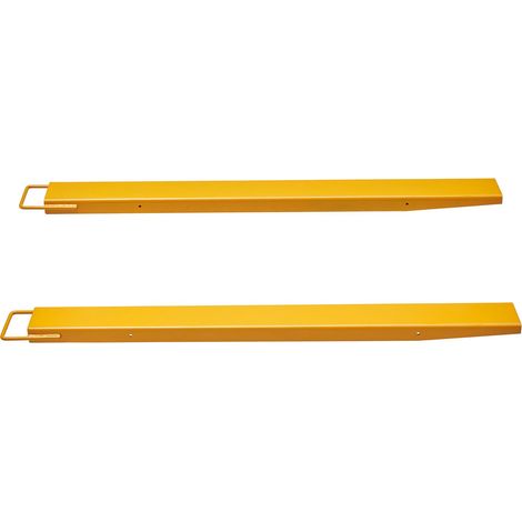 Rallonges de Fourche pour Chariot Élévateur, 152 cm Longueur, 11,4 cm Largeur, Acier Carbone Résistant, Paire de Rallonges Industrielles, Jaune (1/5)