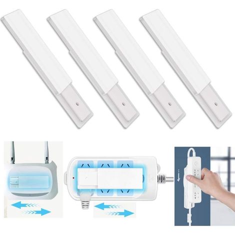 4 pièces Auto-adhésif Multiprise Fixator, Puissance Mural Punch-Bande Libre Mount Holder, pour Simplest Power Strip, routeur WiFi, AmazonBasics, Belkin, Contrôle à Distance et Autres-Fei Yu (1/4)