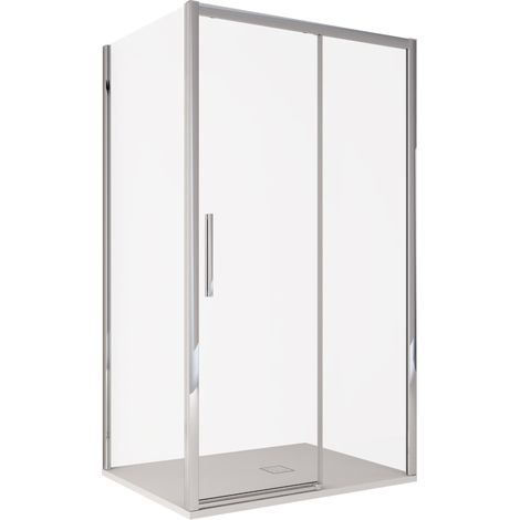 Box Doccia Angolare 80x150 cm 1 Anta Scorrevole in Cristallo Trasparente 6mm H195 Bonussi Eliane (1/5)