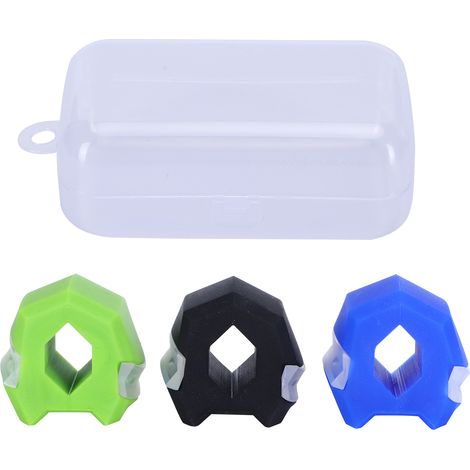 3-teiliges Silikon-Gesichtsmassage-Set, Kiefer- und Nackenübungen, tragbar, blau, grün, schwarz (1/5)