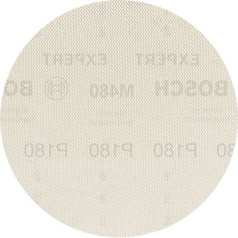 Bosch 50x Abrasifs reticules EXPERT M480 (pour Peinture sur bois, Bois dur, O 125 mm, Grain 180, Professional Accessoire Ponceuse excentrique, Ponceuse excentrique)