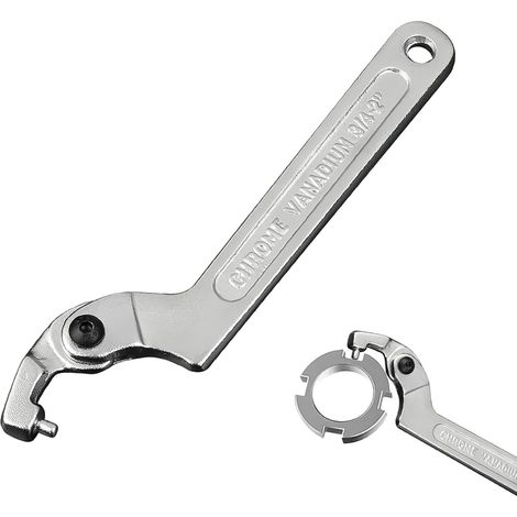 Clé à Ergot Réglable 19–51 mm, Clé à Ergot Compacte en Acier Chrome Vanadium et Carbone, pour Amortisseur Moto, Mécanique Auto et Atelier (1/5)