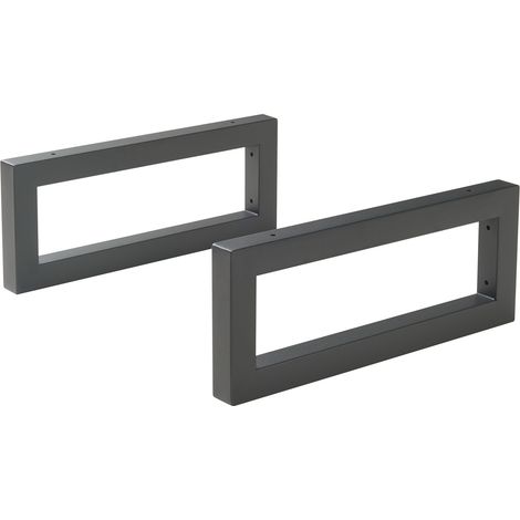 Set Hawangen di 2 Supporti per Mobili 'Fai da Te' Montaggio a Parete in Acciaio (LuxA) 50 x 20 cm - Nero [en.casa]